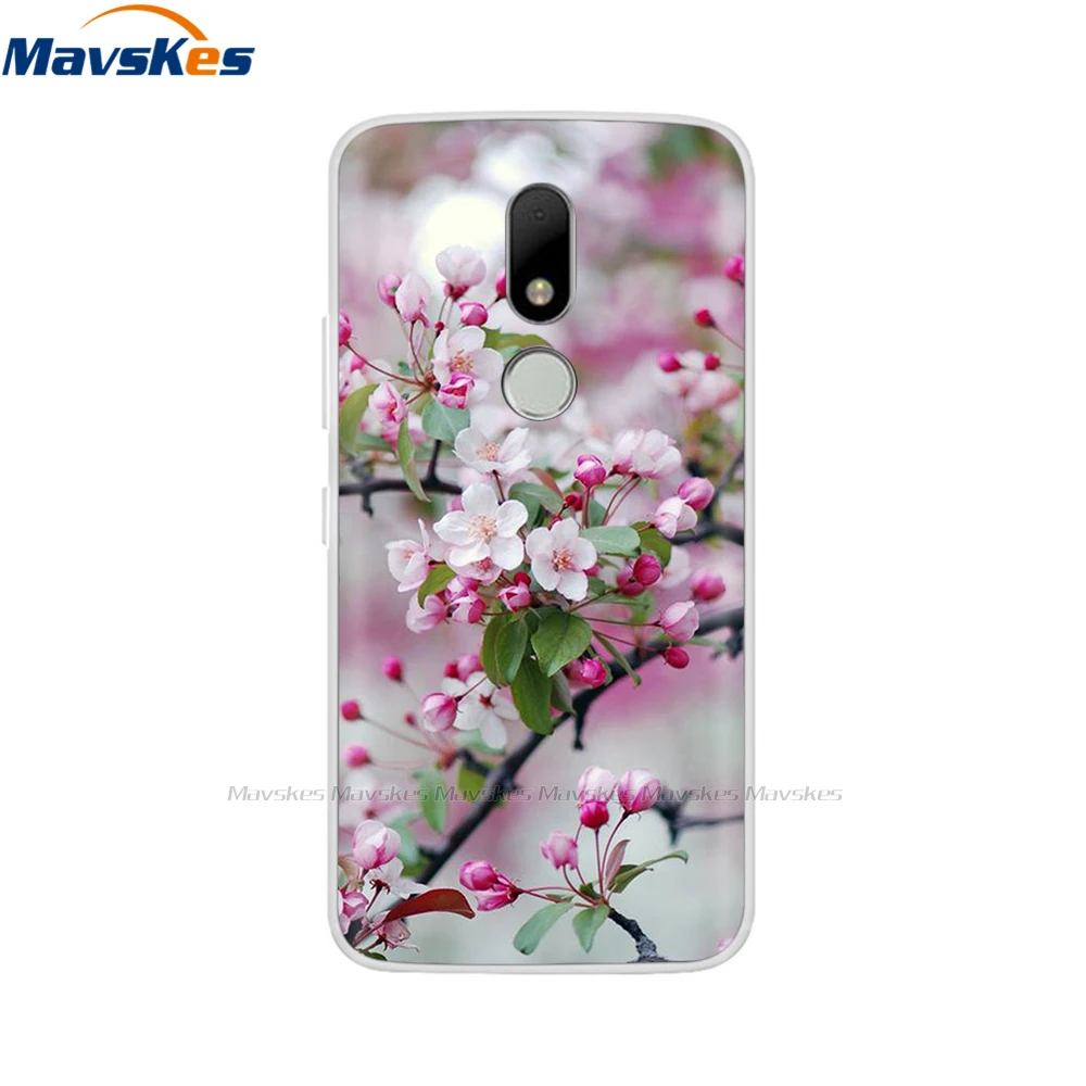 soft tpu case for motorola moto m case xt1662 5 5inch cute cartoon silicone back cover for moto m case xt1663 phone cases flower free global shipping