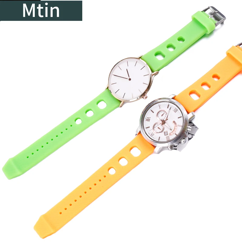 20mm Silicone Strap Pin Buckle Watch Accessories for Casio Tissot Seiko Outdoor Sports Diving Wristband Watch Chain tools