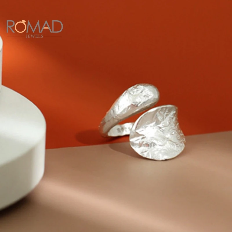 

ROMAD Korean Style Drop-Shaped Golden Irregular Open Ring Female Rings For Women Fashion Jewelry 2020 Anillos Mujer#