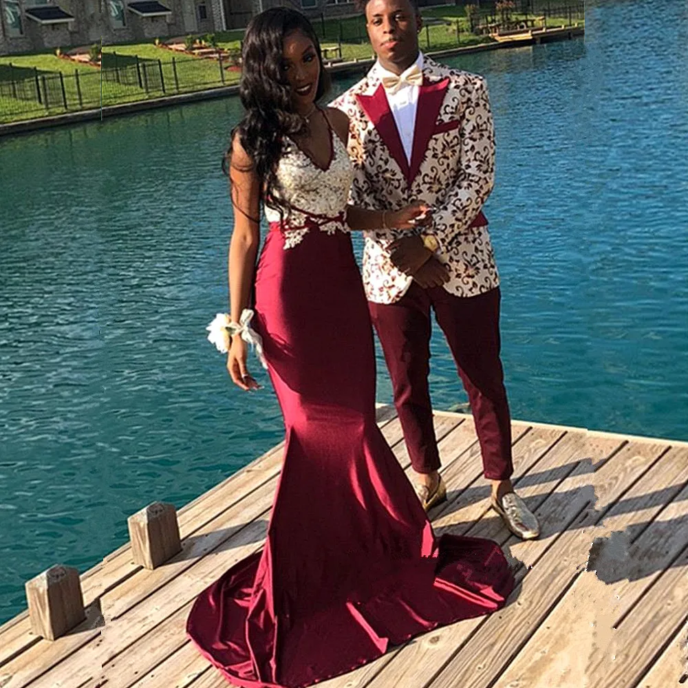 

Женское винтажное вечернее платье, бордовое, платье Русалка на бретельках, африканские платья для выпускного вечера, 2020