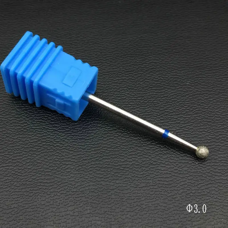6 Type Round Diamond Nail Drill Bits Rotary Drill For Manicure Electric Machine Accessories Nail Files Cutter Tools - Цвет: Blue-3.0mm