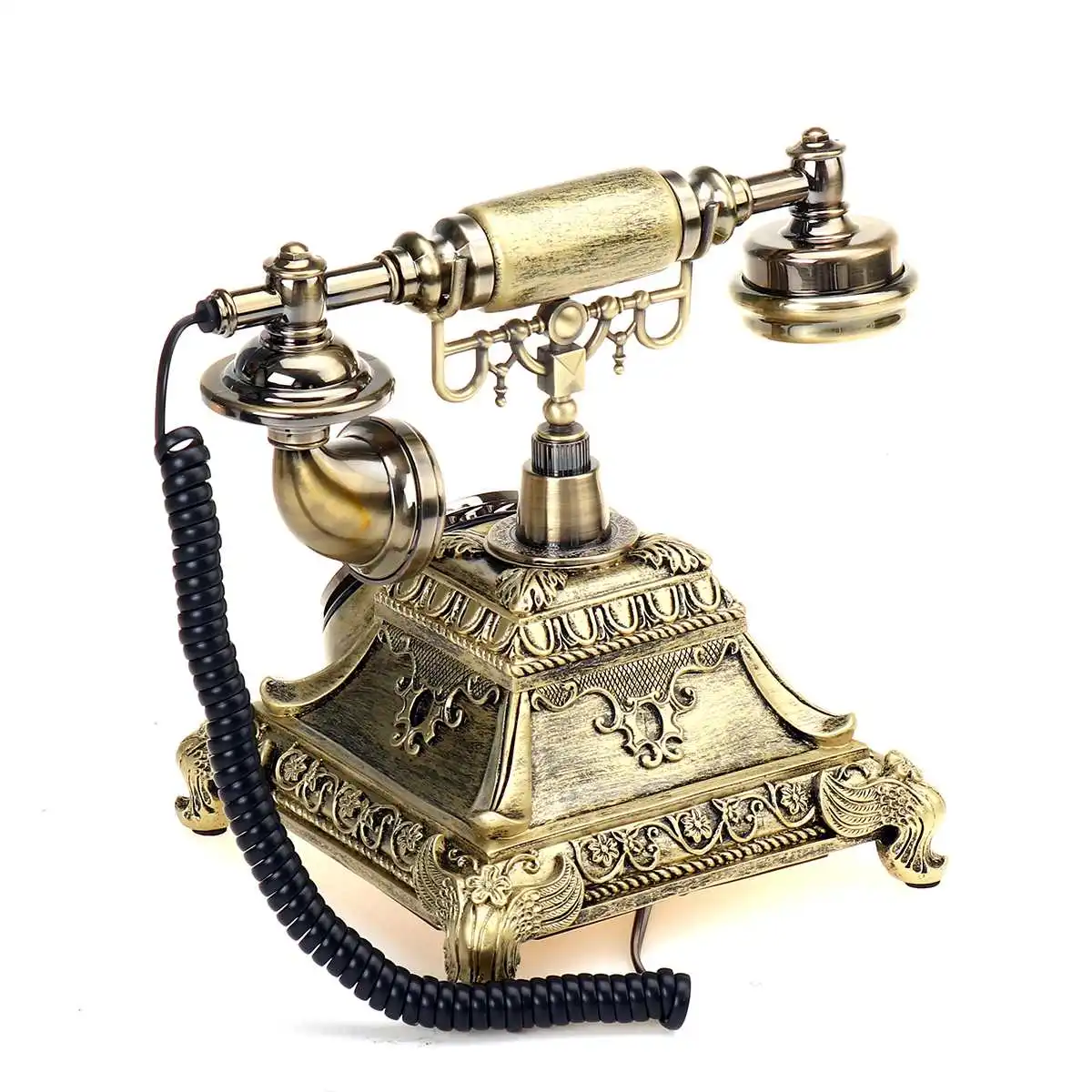 vintage resin telephone money box piggy bank home decoration accessories retro gift old phone model cabinet ornaments craft free global shipping