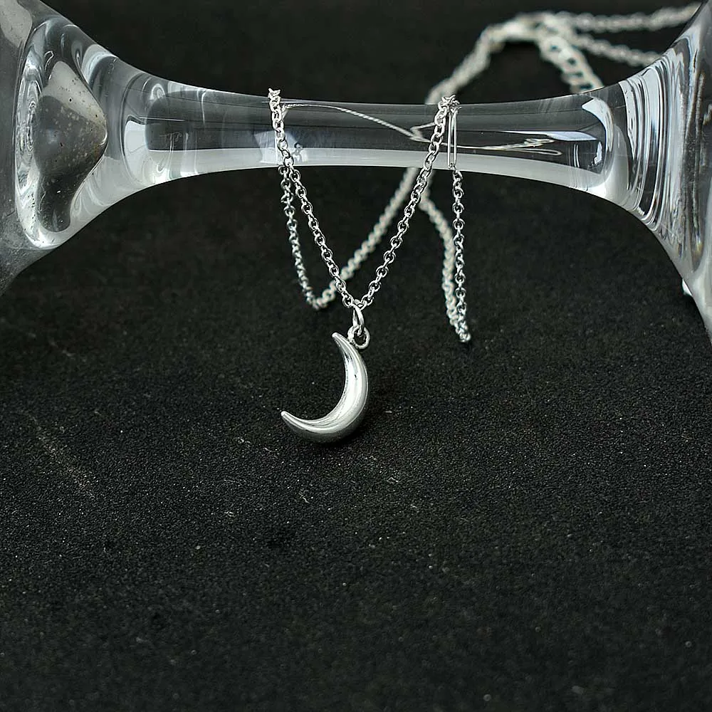 

Cute Moon Pendant Necklaces For Women Bohemia Silver Color Chain Choker Necklace Simple Jewelry bijoux collares