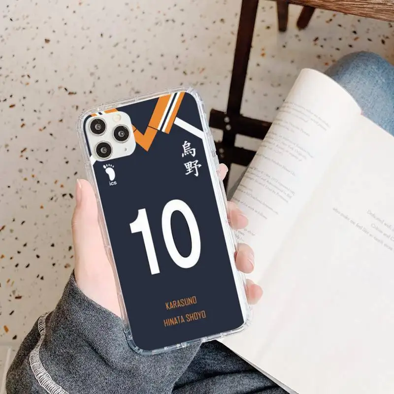

haikyuu volleyball Jersey anime Phone Case Transparent soft For iphone 5 5s 5c se 6 6s 7 8 11 12 plus mini x xs xr pro max