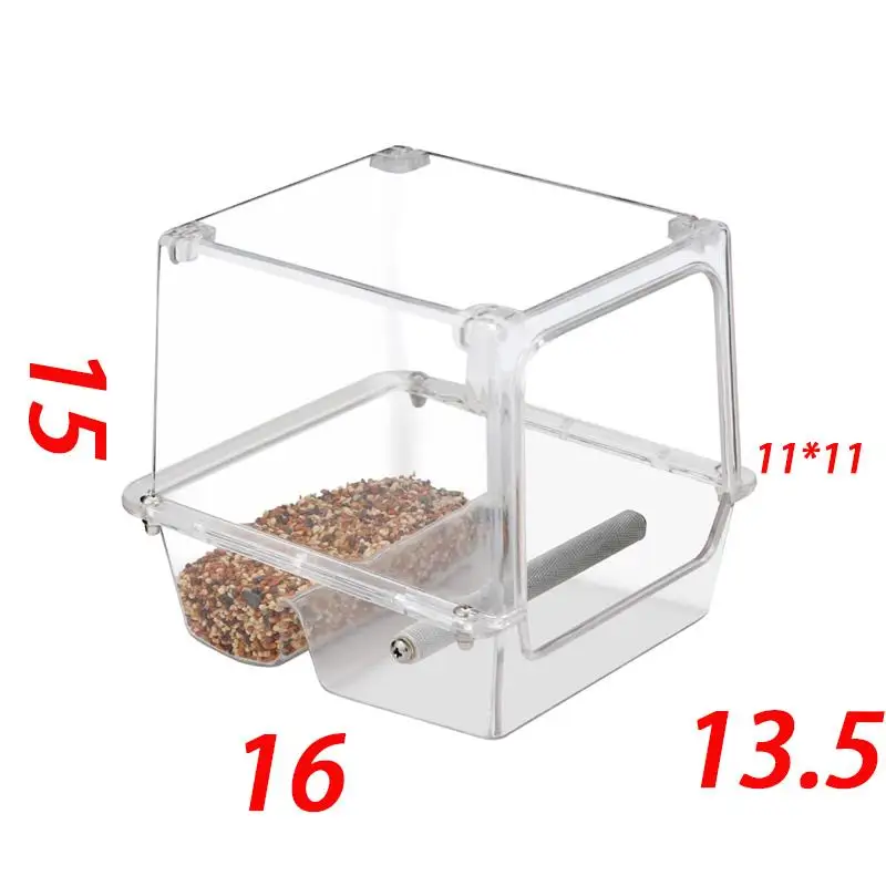 Parrot Bird Feeder Transparent Canary Feeding Box Pigeon Supplies Cage Accessories Devices 1 Pc | Дом и сад