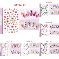 diy nail art sticker waterproof nail decoration high quality flower series stickers for manicure girls beautiful nail decal