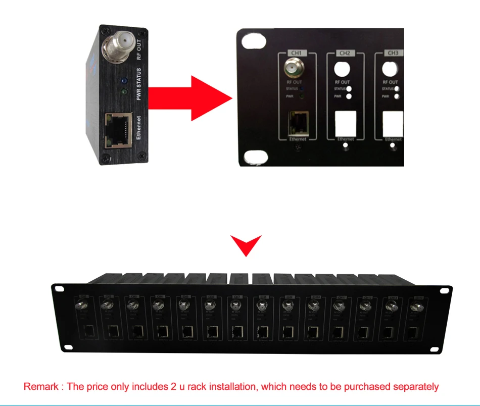 2RU монтаж в стойку установка 1-14channel крошечные HD RF модуляторы в всего 2RU стоечное пространство делает вашу настройку легкой 2U