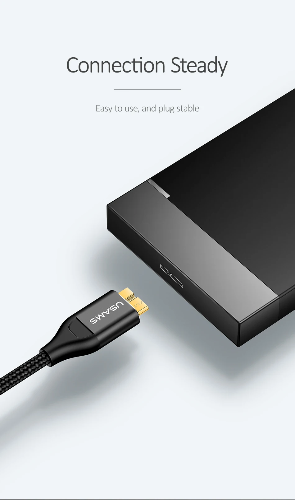 USAMS 5 Гбит/с Micro USB 3,0 кабель для быстрой зарядки типа А к Micro B кабель для передачи данных для samsung S5 Note 3 i9600 G900 Toshiba жесткий диск