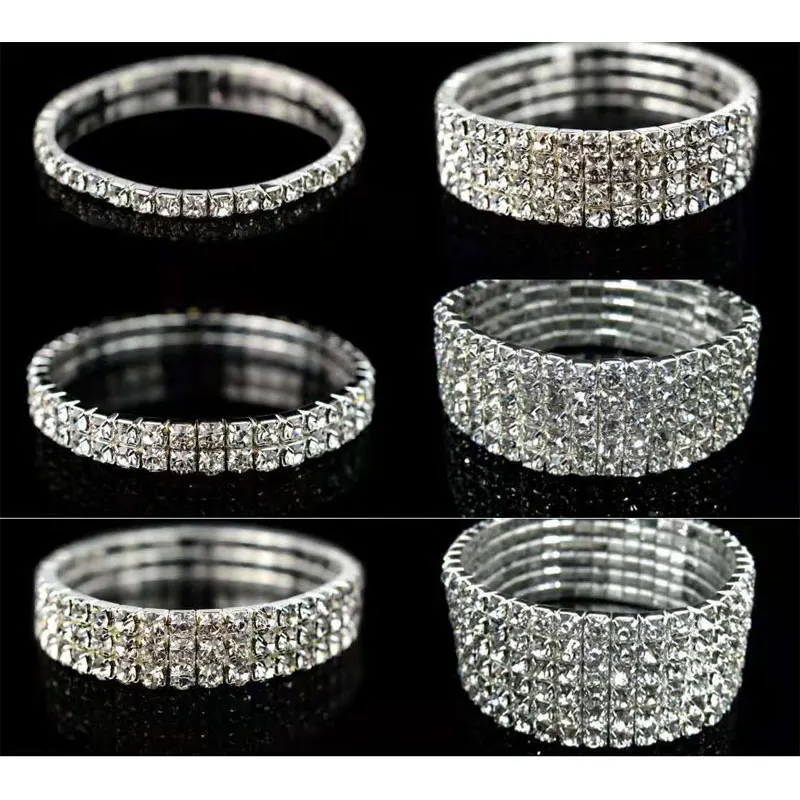 

Bride all-match diamond full diamond elastic bracelet women's bracelet classic extravagant men's and women's bracelet necklace