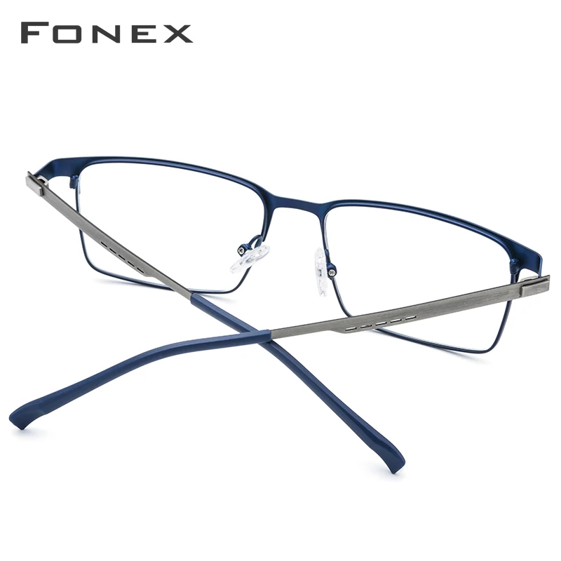 Очки по рецепту из FONEX сплава, полная оправа, квадратные очки для близорукости, оправа для мужчин, оптические очки без винтов, очки для мужчин 8841