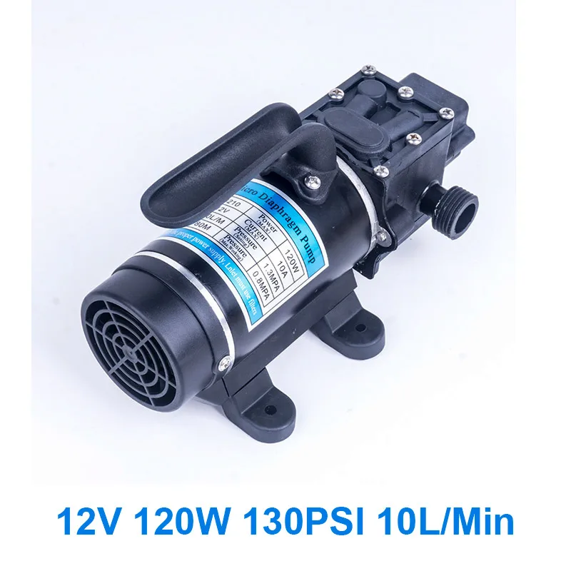 Return valve type DC 12 В 120 Вт 130PSI 10л/мин мини воды высокого давления мембранный самовсасывающий насос обратный клапан Тип Портативный - Напряжение: Return valve type
