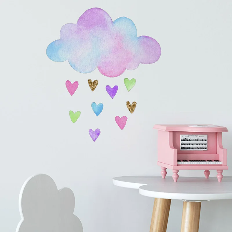 

Colorful Clouds Wall Stickers for Kids Baby Rooms Girls Bedroom Decor Living Room Wallpaper Mural Home Decoration