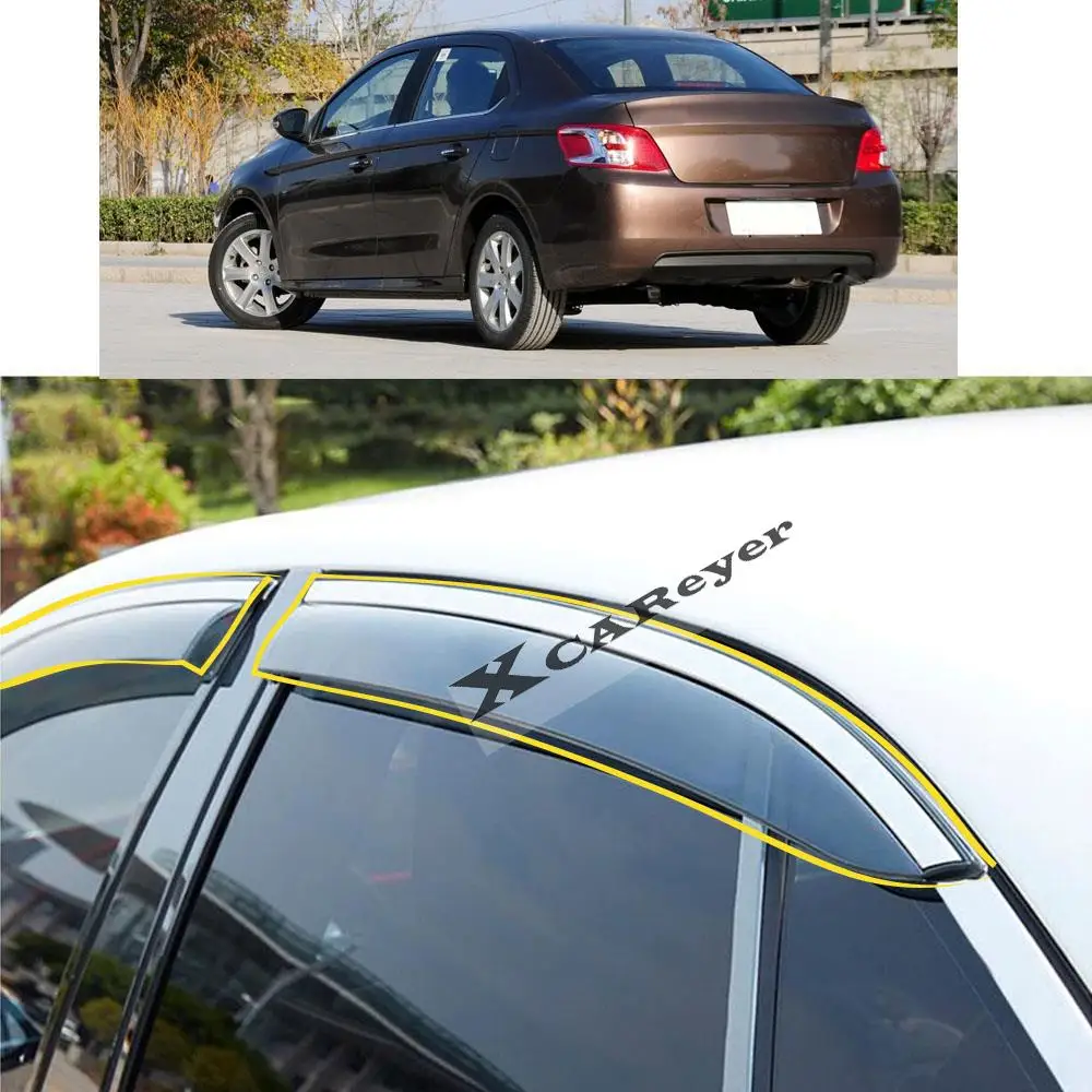 

For Peugeot 301 2014 2015 2016 2017 2018 2019 Car Body Styling Sticker Plastic Window Glass Wind Visor Rain/Sun Guard Vent