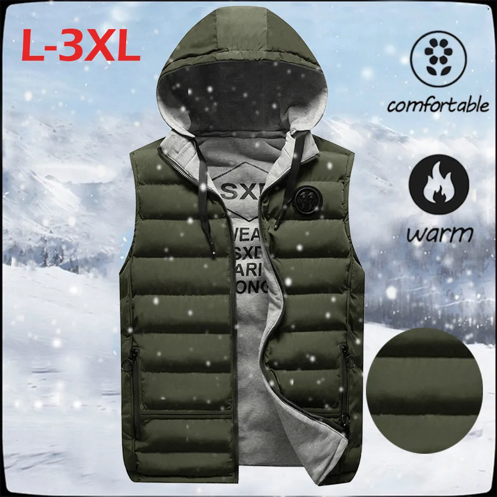 

Мужская Флисовая куртка без рукавов, с капюшоном и защитой от ветра и воды