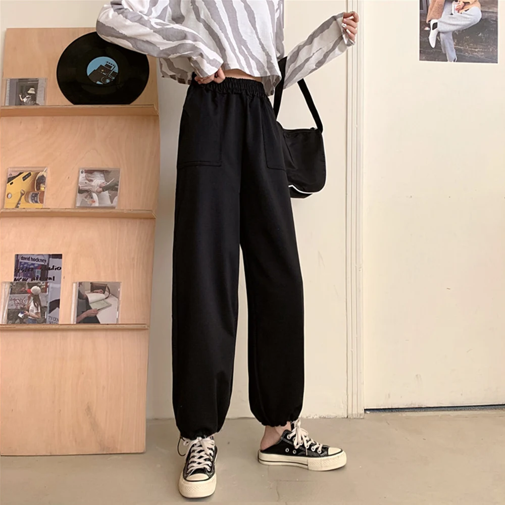 

Women Brown Corduroy Wide Leg Pants Korean Fashion Beige Trousers For Female Oversize High Waist Spring 2021 Loose