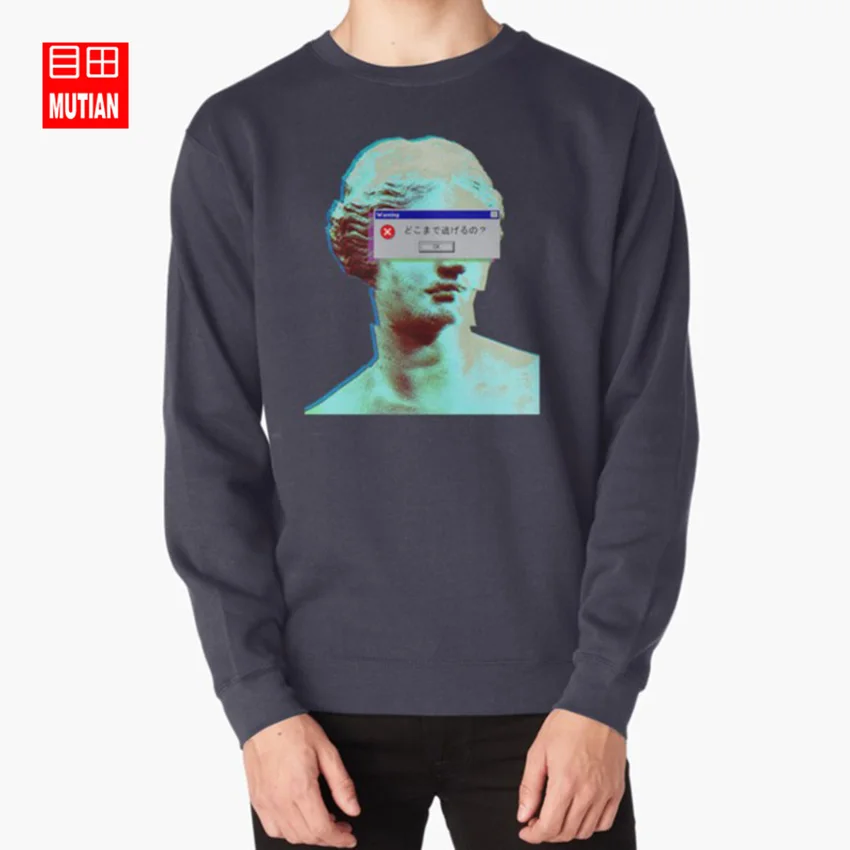 Vaporwave ослепленные толстовки кофты эстетика Эстетическая мраморная каменная статуя окна предупреждение