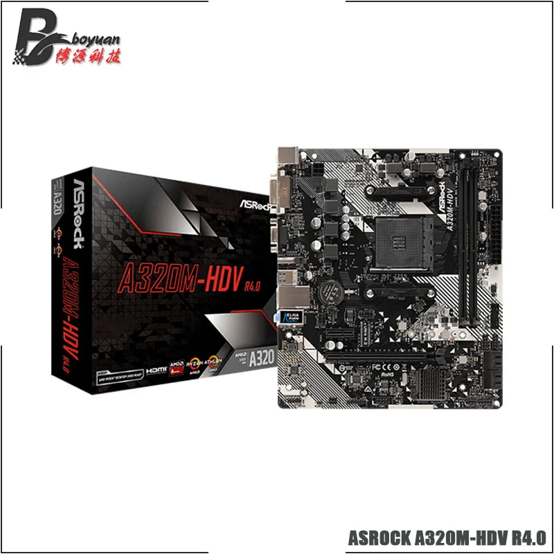 AMD Ryzen 3 3100 R3 CPU + ASROCK A320M HDV материнская плата с разъемом AM4 Материнская подходит для