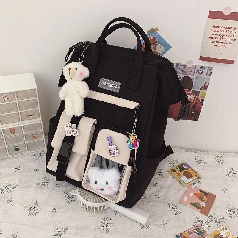 

2021 Schoolbag Backpack For Girls Teen Cute Designer Travel Bags Laptop Backpack Women Notebook Patchwork Backpack Large