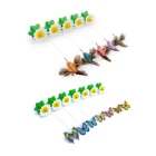 Электрическая игрушка для кошек, вращающиеся птицы, бабочки, интересные цветы и зеленые листья, интерактивные антискучные игрушки (случайный стиль)