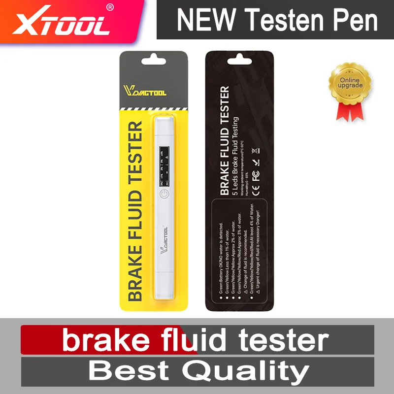 

2021 Newest Car Brake Fluid Tool 5 LED Testing For DOT3/DOT4 5LEDs Indicator Vehicle Test With Battery Inside