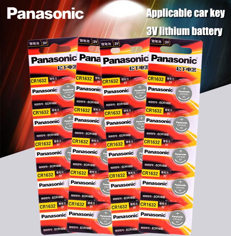 

20pcs Panasonic cr1632 button cell coin battery 3v watch remote control car keys DL1632 ECR1632 GPCE1632 lithium battery