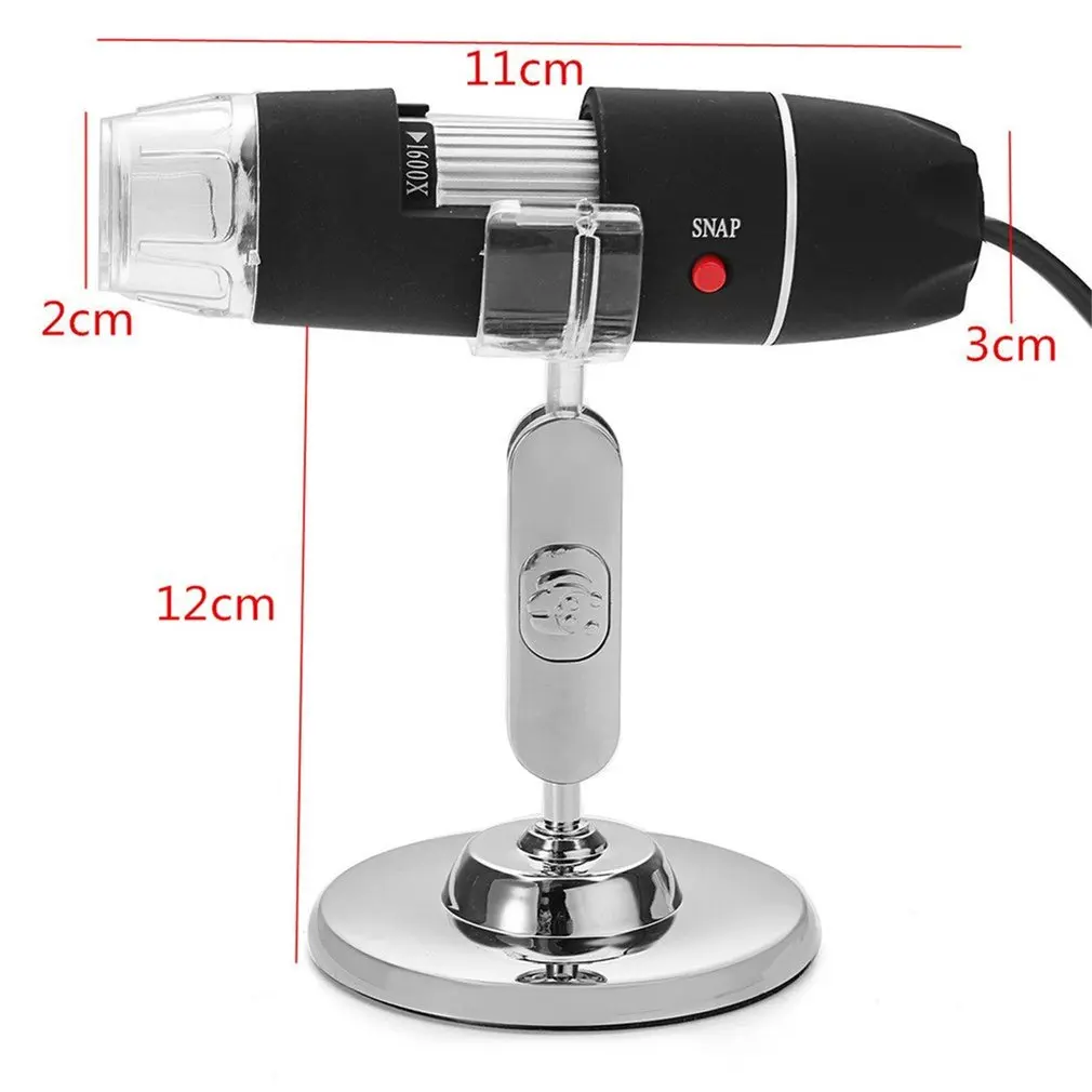 

Adjustable Brightness Portable 1600X/1000X 8 LED 2MP Digital Microscope Handheld Biological Endoscope With CMOS Sensor