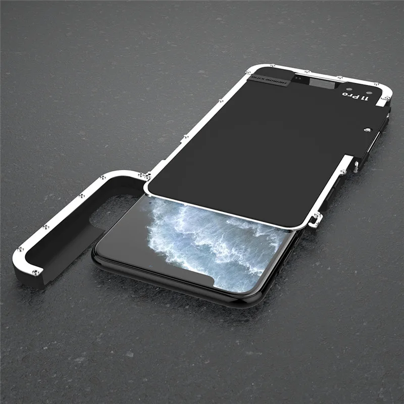 R JUST противоударный чехол для iPhone 11 Pro Max флип алюминиевого металла Король Лев