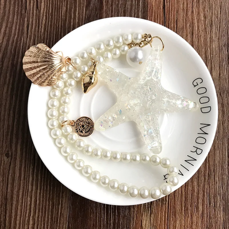 Горячая прозрачная Хрустальная Морская звезда автомобильные брелки Сумка с