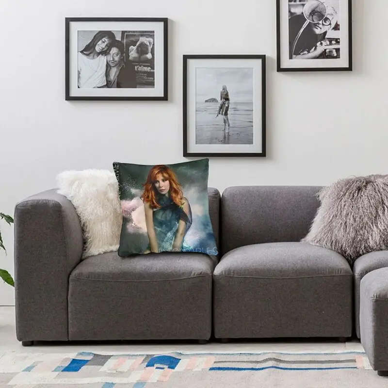 

Mylene Farmer Pillowcover Home Decorative French Singer Cushions Throw Pillow for Sofa Double-sided Printing