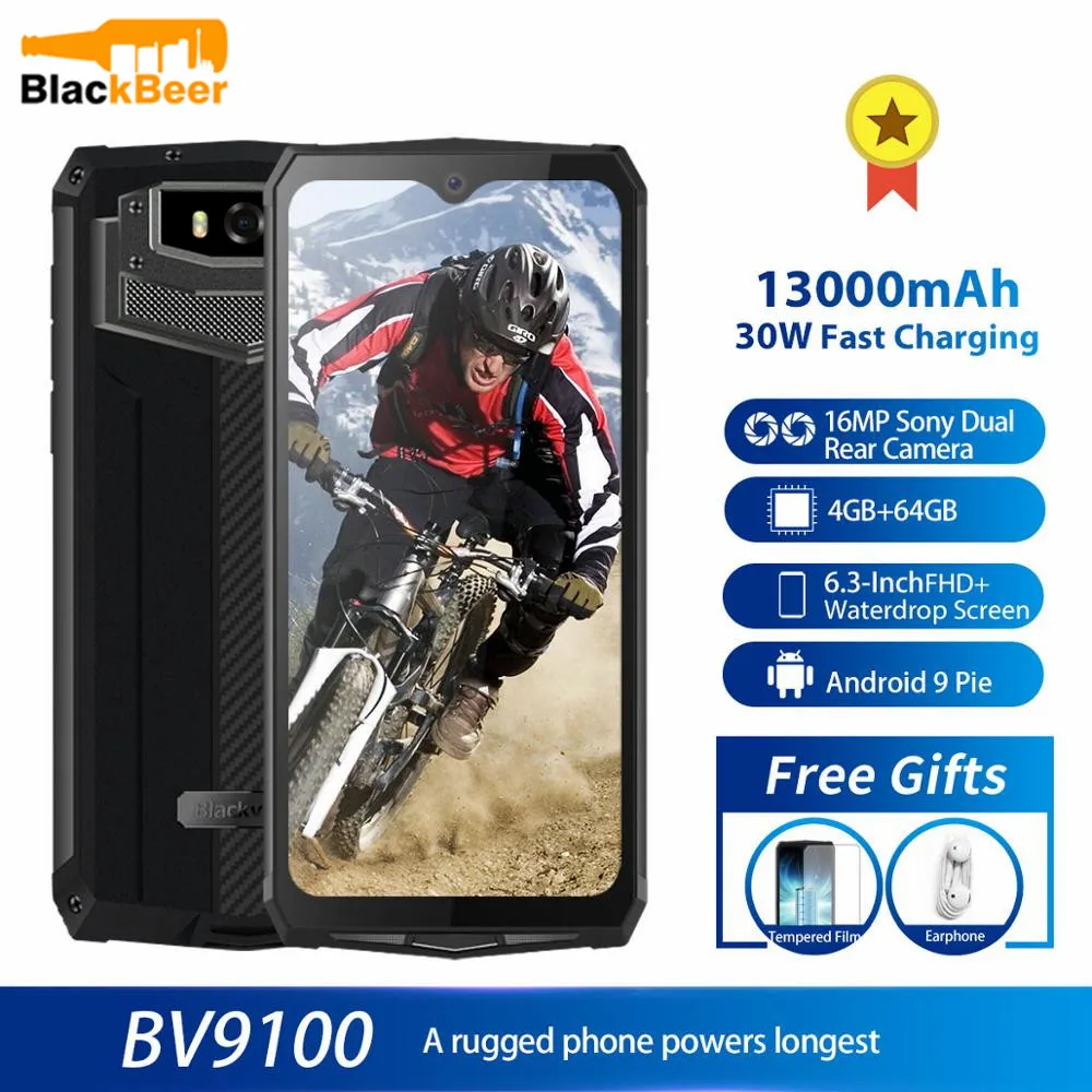 Blackview BV9100 Rugged Cellphone IP68 Waterproof MTK6765 4G Mobile Phone 12000mAH 30W fast charging 4GB 64GB 16.0MP Smartphone | Мобильные
