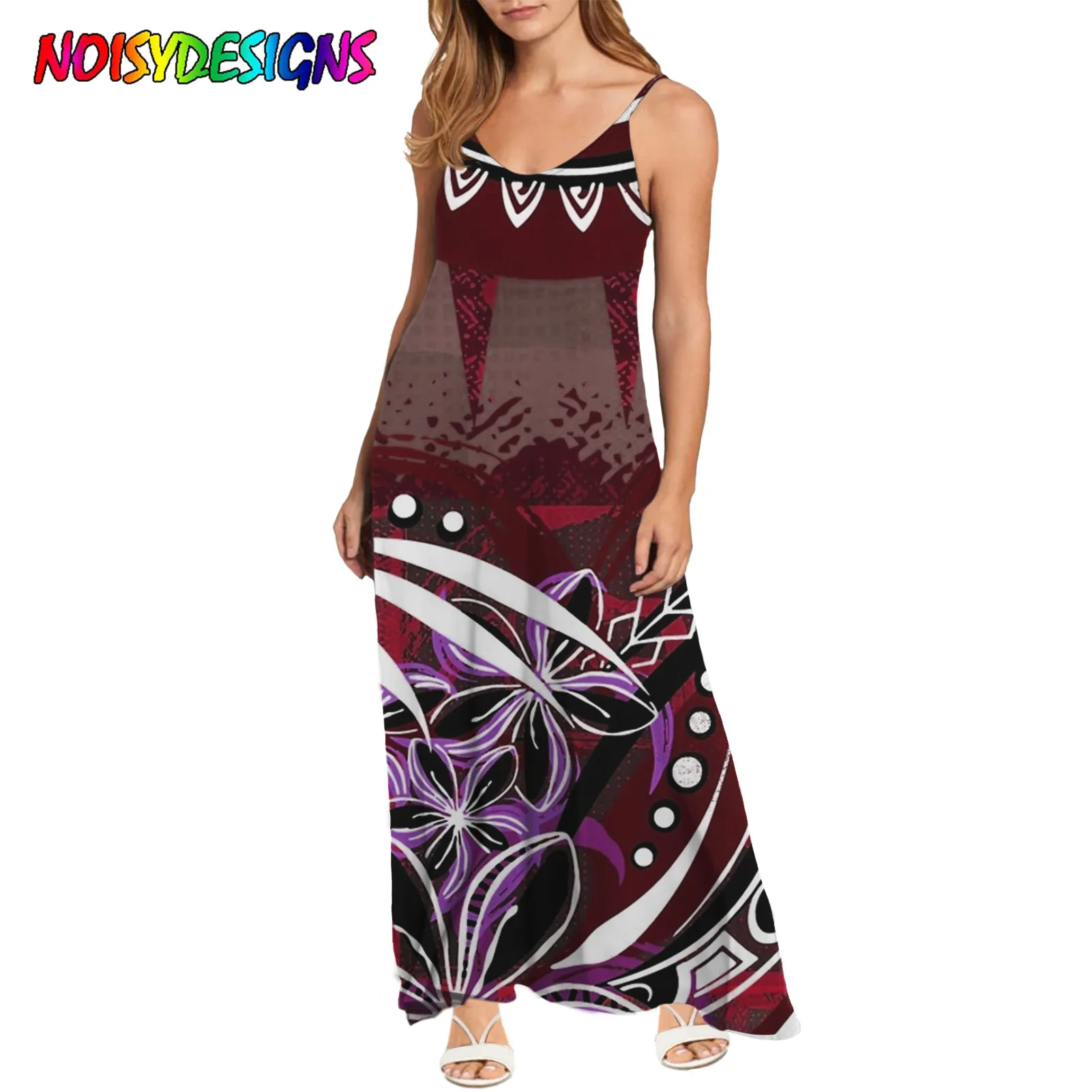 

Женское платье на бретелях NOISYDESIGNS, летнее пляжное платье с v-образным вырезом и открытой спиной, пляжное платье без рукавов