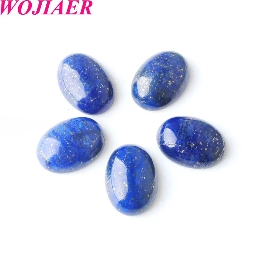 

Бусины WOJIAER 10 шт. для изготовления ювелирных изделий из натурального камня кабошон без отверстия 13x18x6 мм драгоценный камень лазурит PU8021