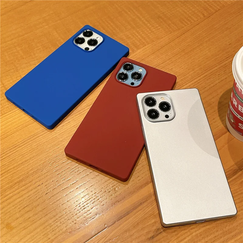 

Модный однотонный Мягкий силиконовый чехол для iphone 13 X Xs XR 12 11 Pro Max SE 7 8 Plus с квадратной защитой