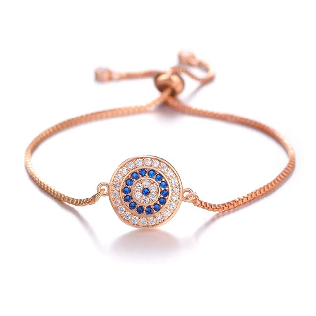 Hot sell evil eye JUWANG Турецкий Дурной глаз браслеты для женщин микро проложить Циркон Шарм регулируемые цепи Мода ручной работы ювелирные изделия подарок - Окраска металла: Hot sell evil eye