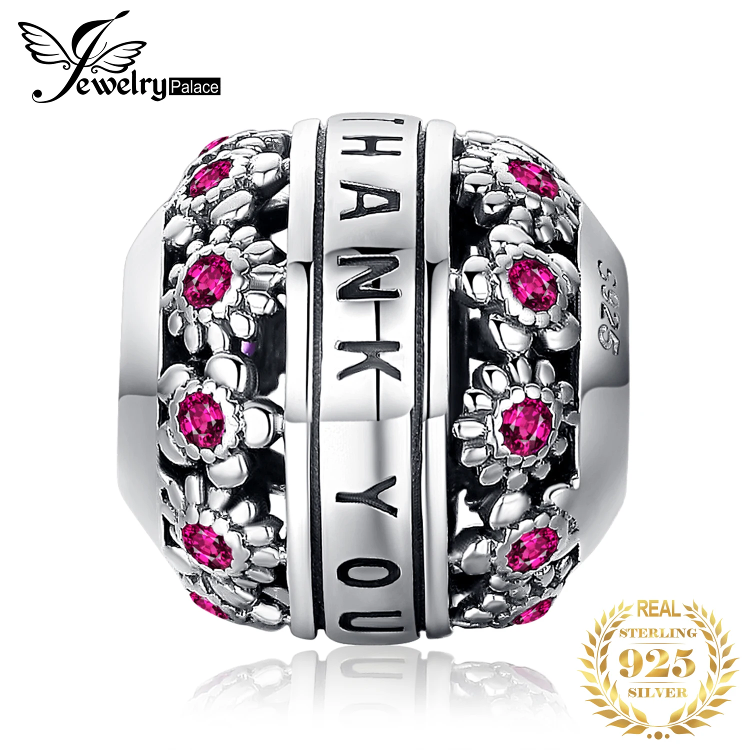 

JewelryPalace Thank You 925 Sterling Silver Beads Charms Silver 925 Original For Bracelet Silver 925 original For Jewelry Making