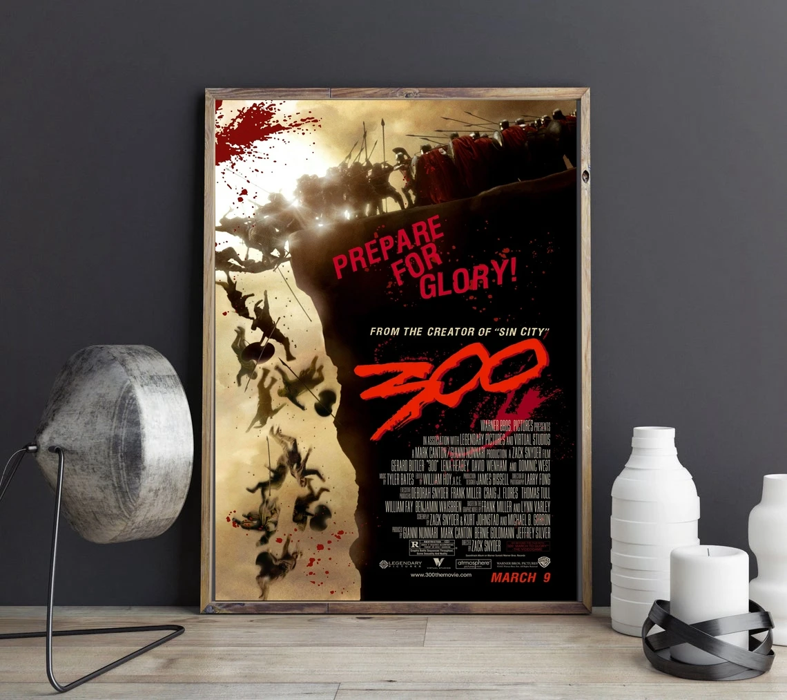 

300 покрытие для плаката по мотивам фильма, печать на холсте, домашняя настенная живопись, художественное украшение (без рамки)