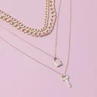 Модный брелок для ключей подвеской Куба ожерелье для женщин, ботинки для панков и готов, золотого, серебряного цвета Цвет многослойное форме плетённого кольца уличный Стиль ювелирные изделия