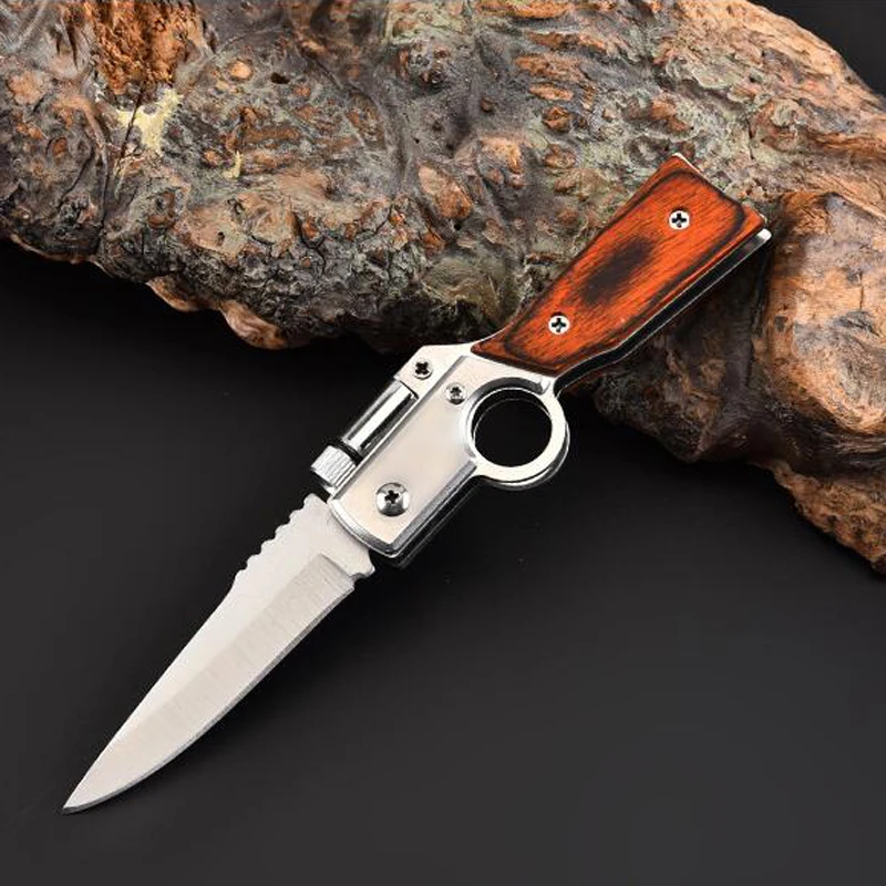 

( S/M/L)Size Damascus Steel 57HRC Pocket Tactical Folding Blade Knife Survival Hunting Knives Camping Pocket Knifes With LED