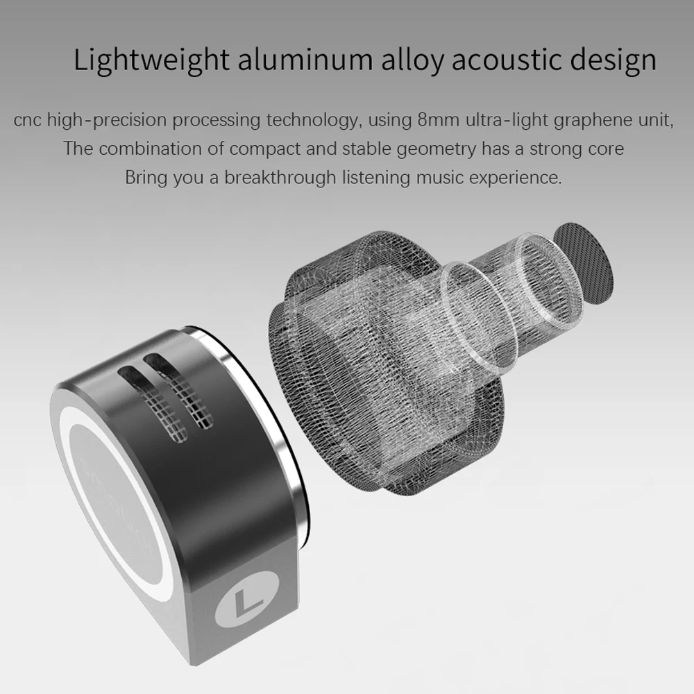 Smabat NCO металлические наушники-вкладыши 8 мм графеновая диафрагма Динамический