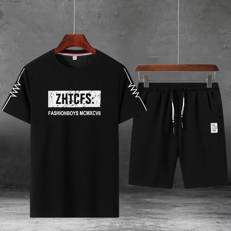 Спортивный костюм мужские повседневные брендовые футболки 2019 футболка шорты