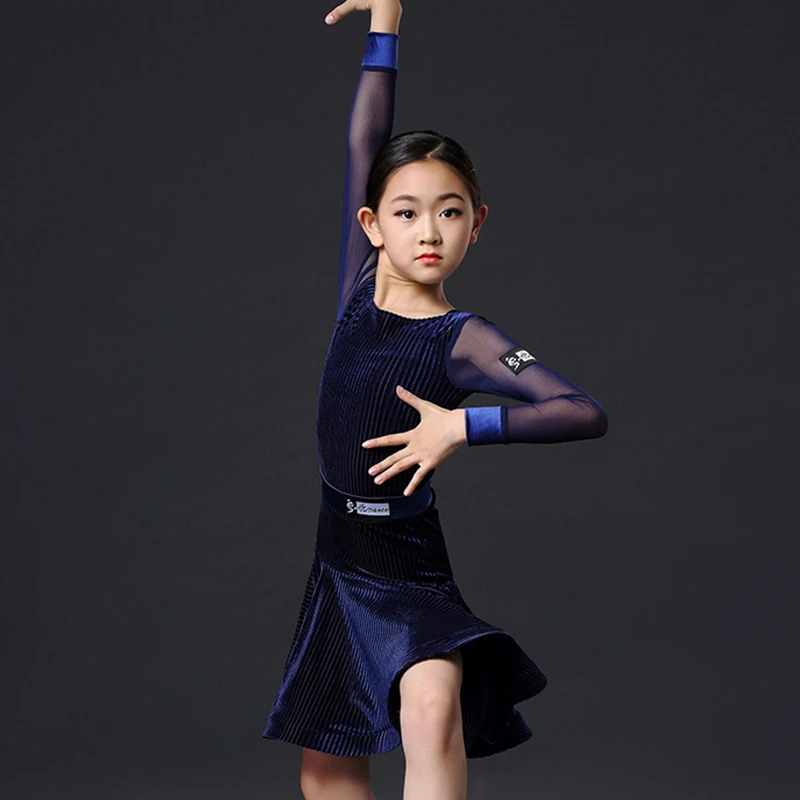 Платье для латиноамериканских танцев девочек трико юбки румба ча самба танго