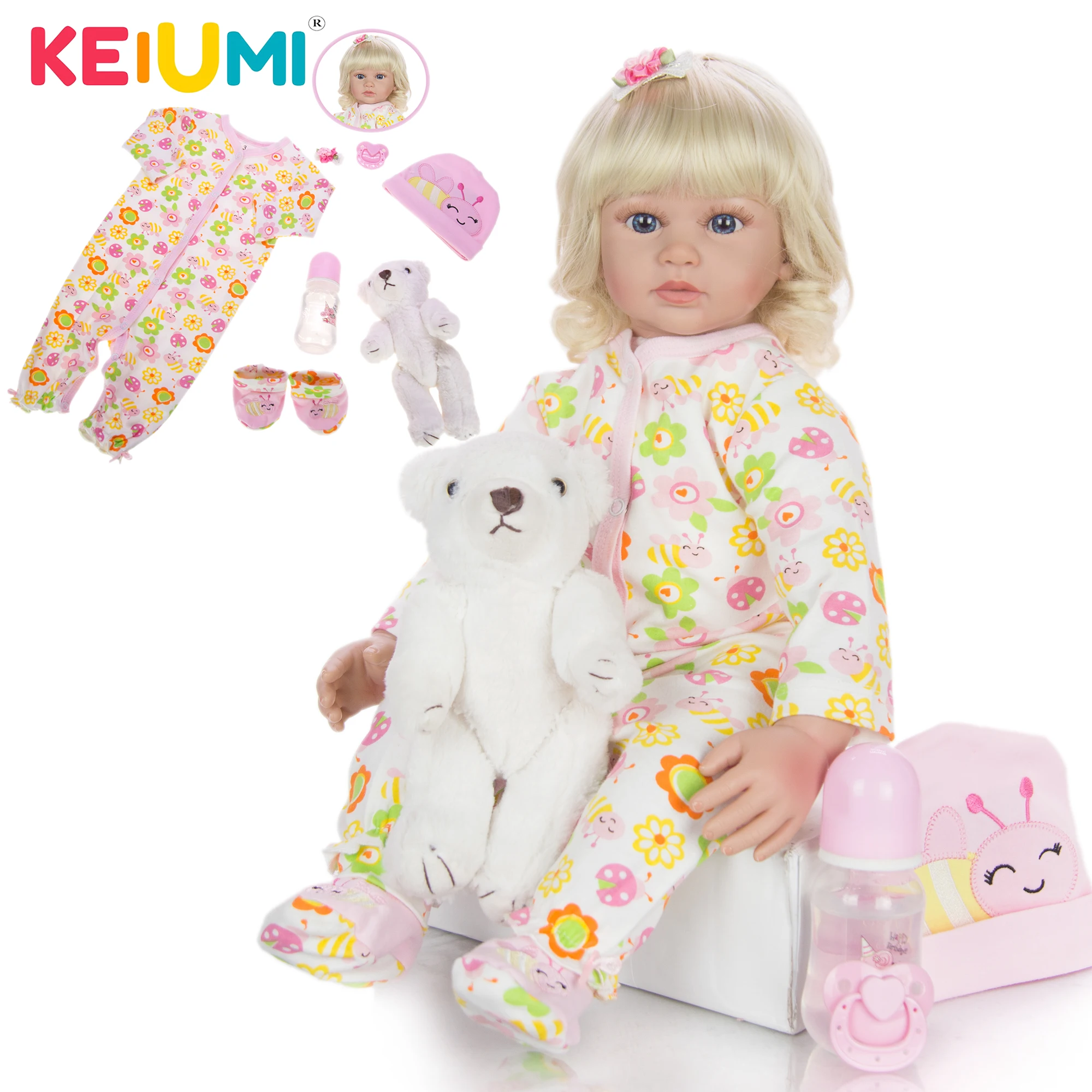 KEIUMI 24 дюймовые куклы принцессы для новорожденных девочек модные мягкие