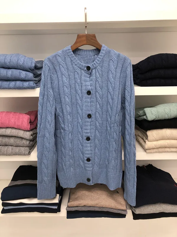 

Женский кардиган Ralp, мягкий базовый женский свитер, Модный женский трикотажный джемпер с длинным рукавом и маленькой лошадкой, женский свит...