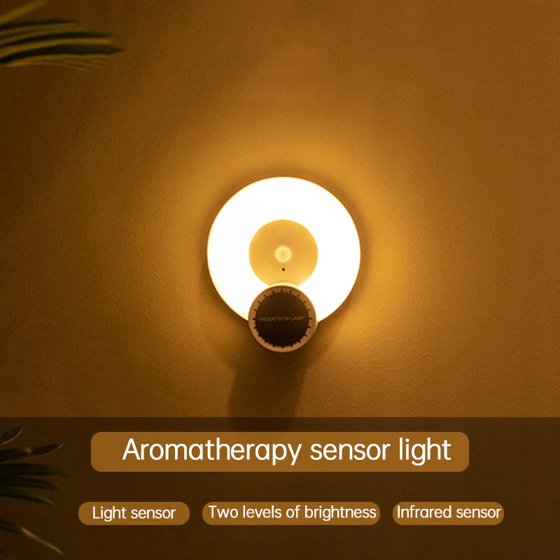 

LED Motion Sensor Night Light Wireless Rechargeable Lamp for Bedroom Bedside Cabinet Stairs Aromatherapy LED Night Light