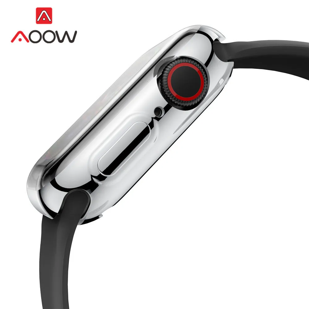 Мягкий ТПУ защитный чехол для экрана iWatch Apple Watch 2 3 4 40 мм 44 мм 38 мм 42 мм прозрачный 360 градусов Полная защита крышка ремешок