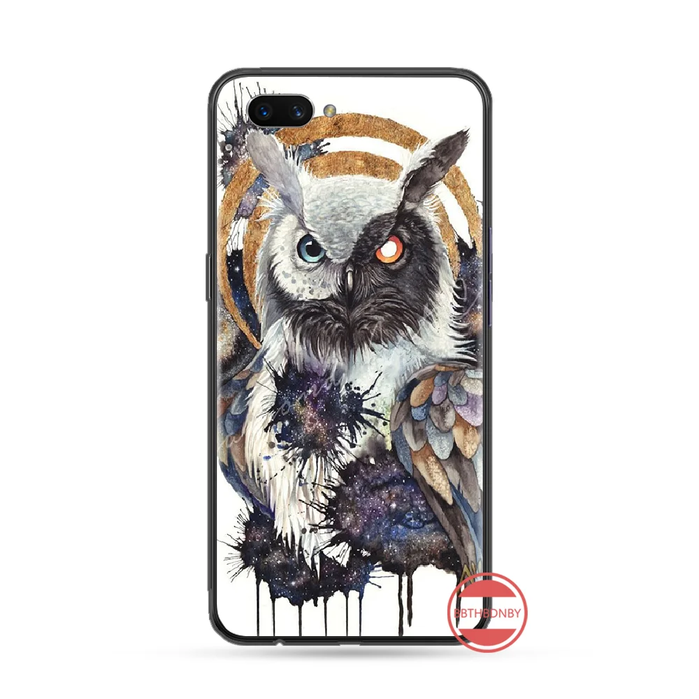 Сова ТПУ черный чехол для телефона Корпус OPPO R9 R11 R15 R17 RENO Realme S PLUS нормальный 2z 3 5 C2