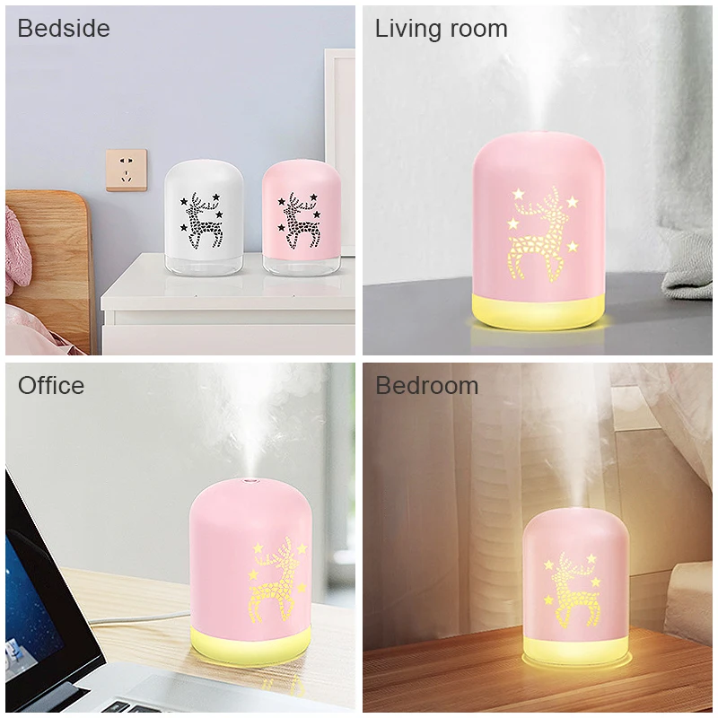 

Mini Ultrasonic Cartoon Air Humidifier With LED Night Lamp Aroma Essential Oil Diffuser USB Charging Diffusers For office Car 42