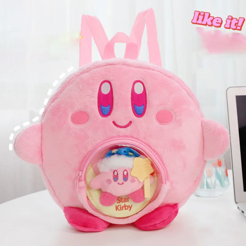 

30Cm/Pcs Kawaii Kirby Plush Cartoon Cute Plushie Dolls Backpack Pink Anime Plush Toys For Girls Kids Toys Birthday Gift