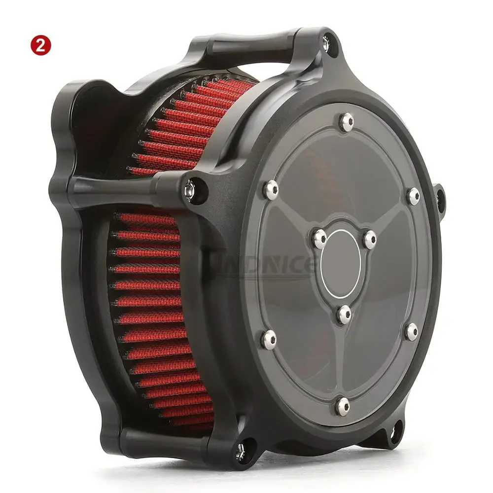 Для Harley 2017-2020 CVO Street Glide FLHXSE Road Ultra FLTRU Clear Red Air breather filter Derby point ti | Автомобили и