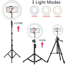 LED Selfie Ring Light USB Photography Ring Lamp Support live Camera Portable Mobile Holder Fill light for Tik Tok Makeup Video